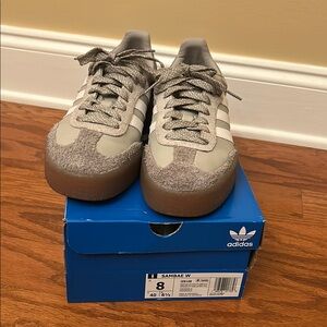 Adidas Samba W Gray and White Sneakers